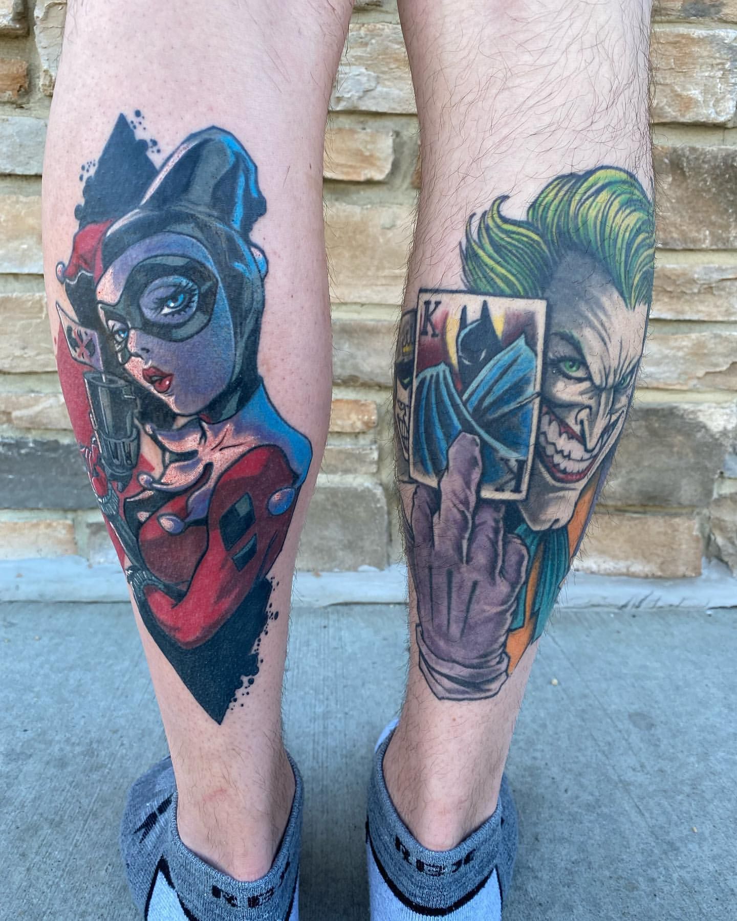 Harley Quinn and Joker Tattoos by Chris Labrenz at Black Gold Tattoo Co in Edmonton Alberta Canada