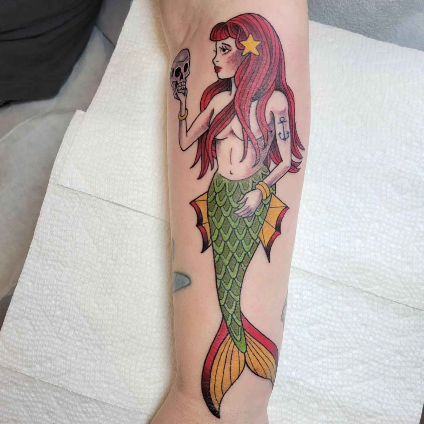 Mermaid Tattoo by Sheila Anderson at Crimson Empire Tattoo in Edmonton Alberta Canada
