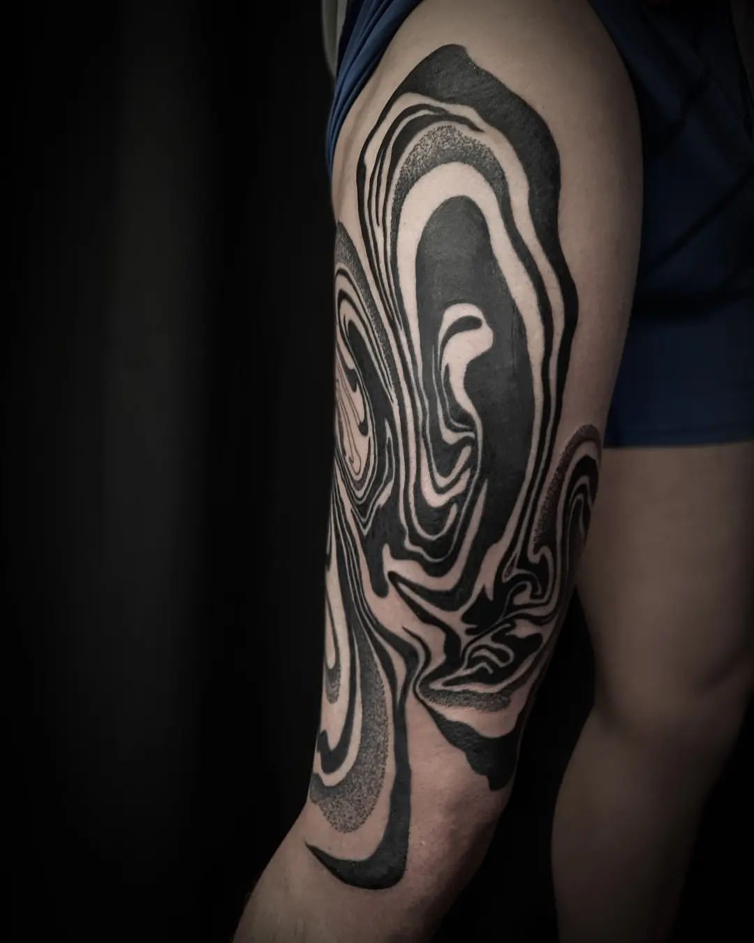 Abstract Blackwork Tattoo by Alex Arnautov at Black Gold Tattoo Co in Edmonton Alberta Canada