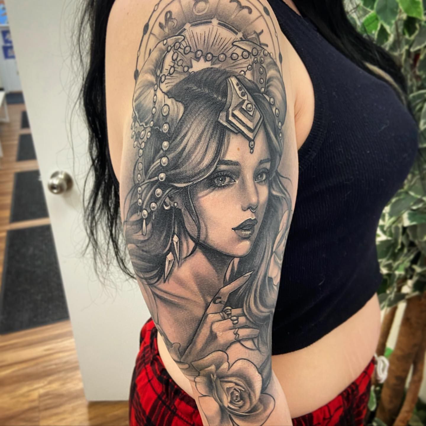 Taurus Lady Tattoo by Sarah Michelle at Crimson Empire Tattoo in Edmonton Alberta Canada