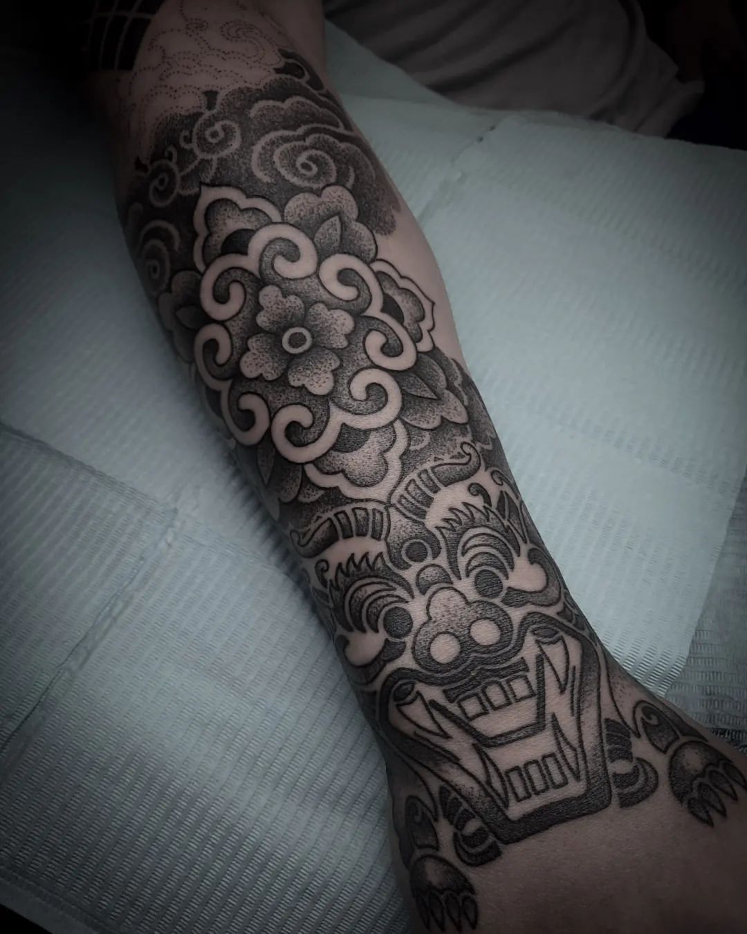 Dotwork Geometric Sleeve by Alex Arnautov at Black Gold Tattoo Co in Edmonton Alberta Canada