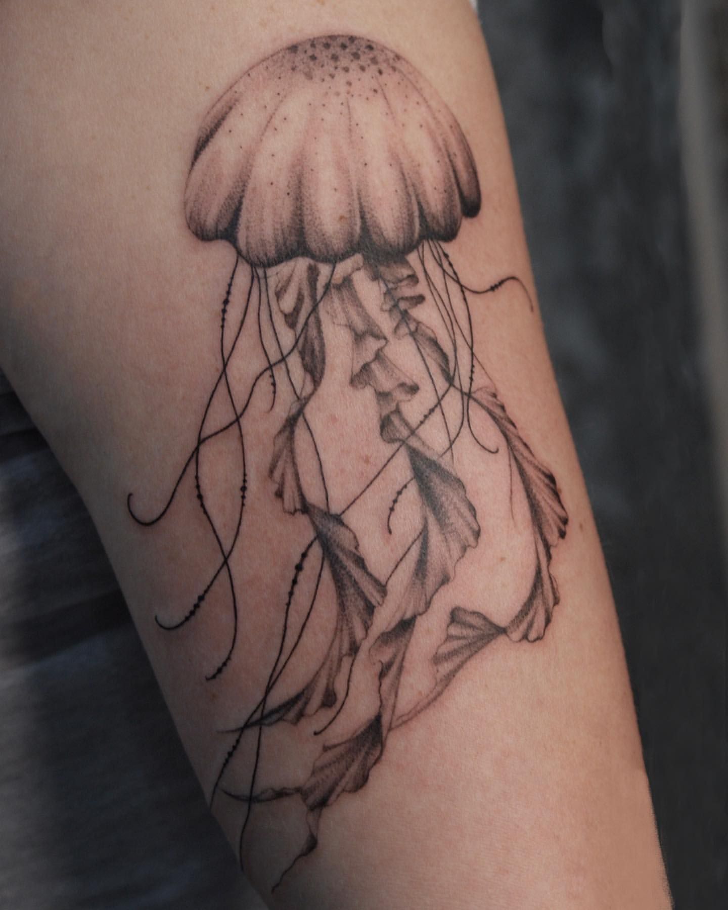 Jellyfish Tattoo by Liza Kruk at Silver Ghost Tattoo in Edmonton Alberta Canada
