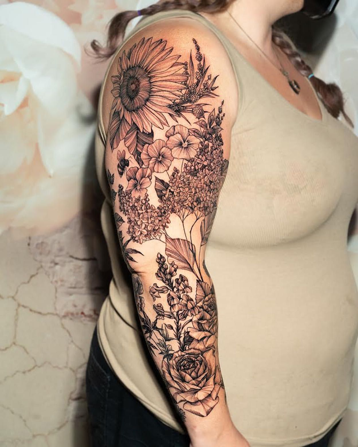 Floral Sleeve by Adrienne Alexander at Silver Ghost Tattoo in Edmonton Alberta Canada