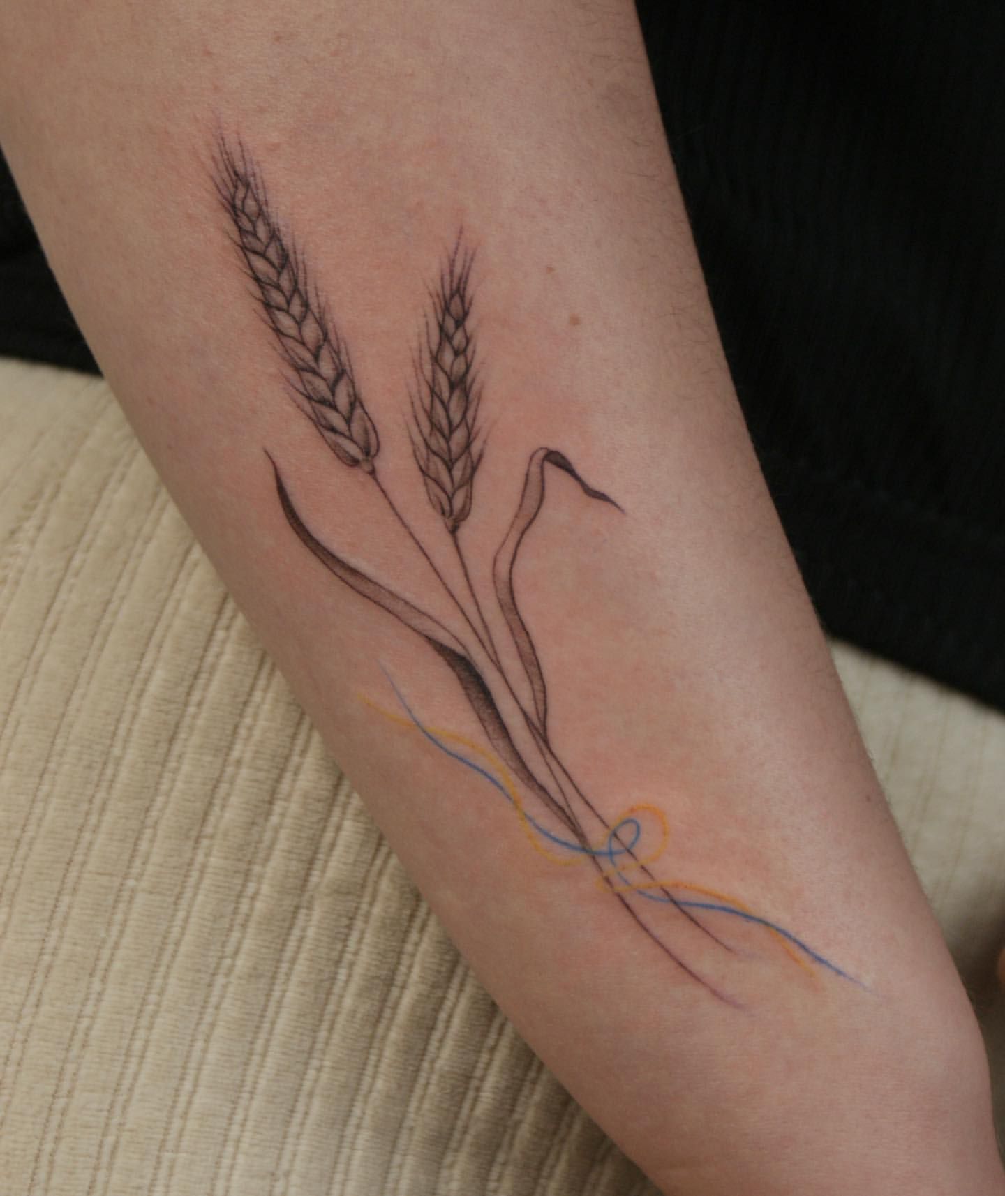 Wheat Tattoo by Liza Kruk at Silver Ghost Tattoo in Edmonton Alberta Canada