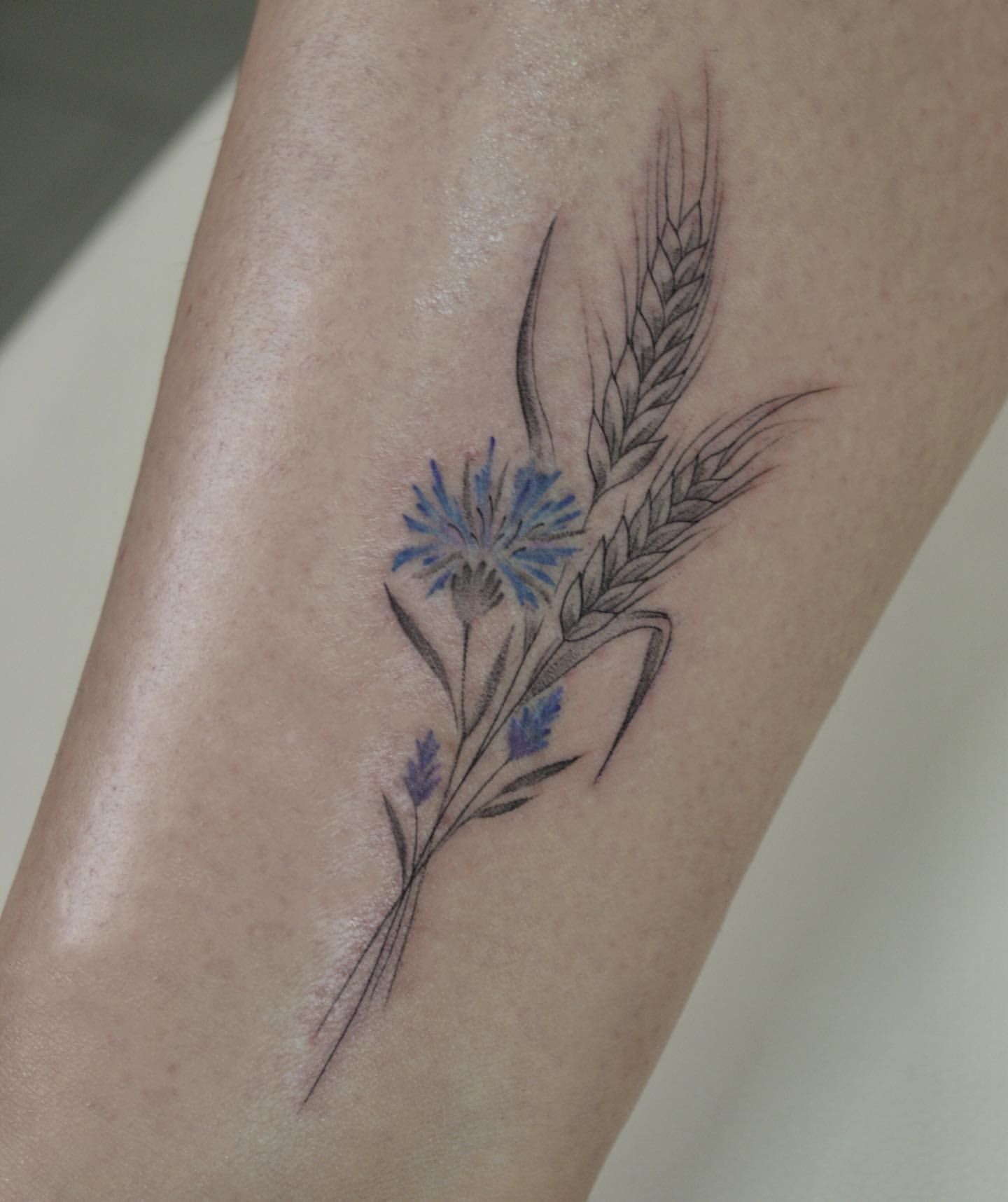 Wheat Tattoo by Liza Kruk at Silver Ghost Tattoo in Edmonton Alberta Canada