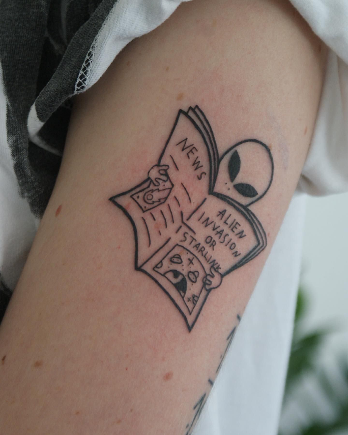 Alien Tattoo by Liza Kruk at Silver Ghost Tattoo in Edmonton Alberta Canada