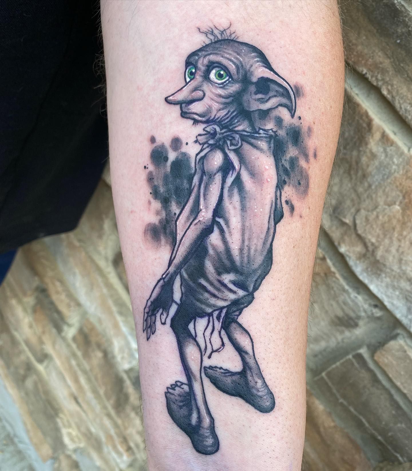 Dobby Tattoo by Chris Labrenz at Black Gold Tattoo Co in Edmonton Alberta Canada