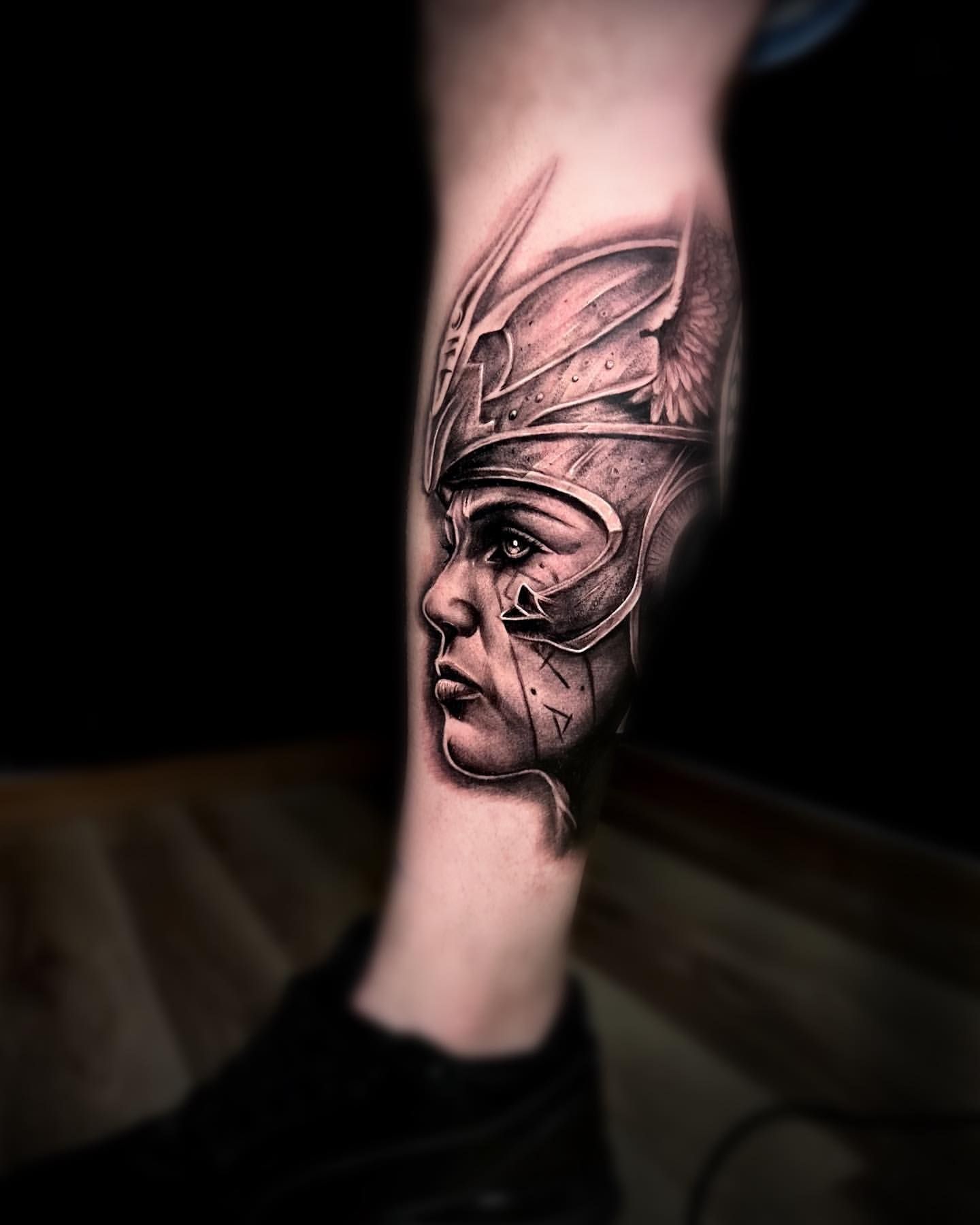 Valkyrie Tattoo by Jackson Sukhov at Black Gold Tattoo Co in Edmonton Alberta Canada