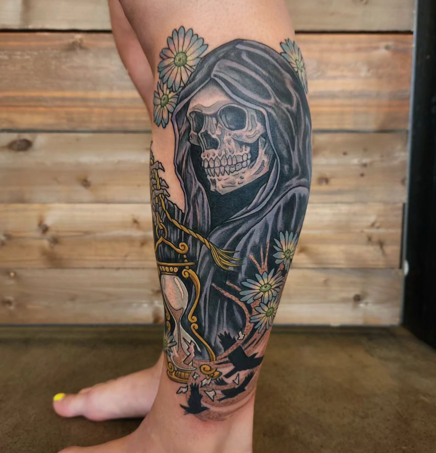 Grim Reaper Tattoo by Sheila Anderson at Crimson Empire Tattoo in Edmonton Alberta Canada