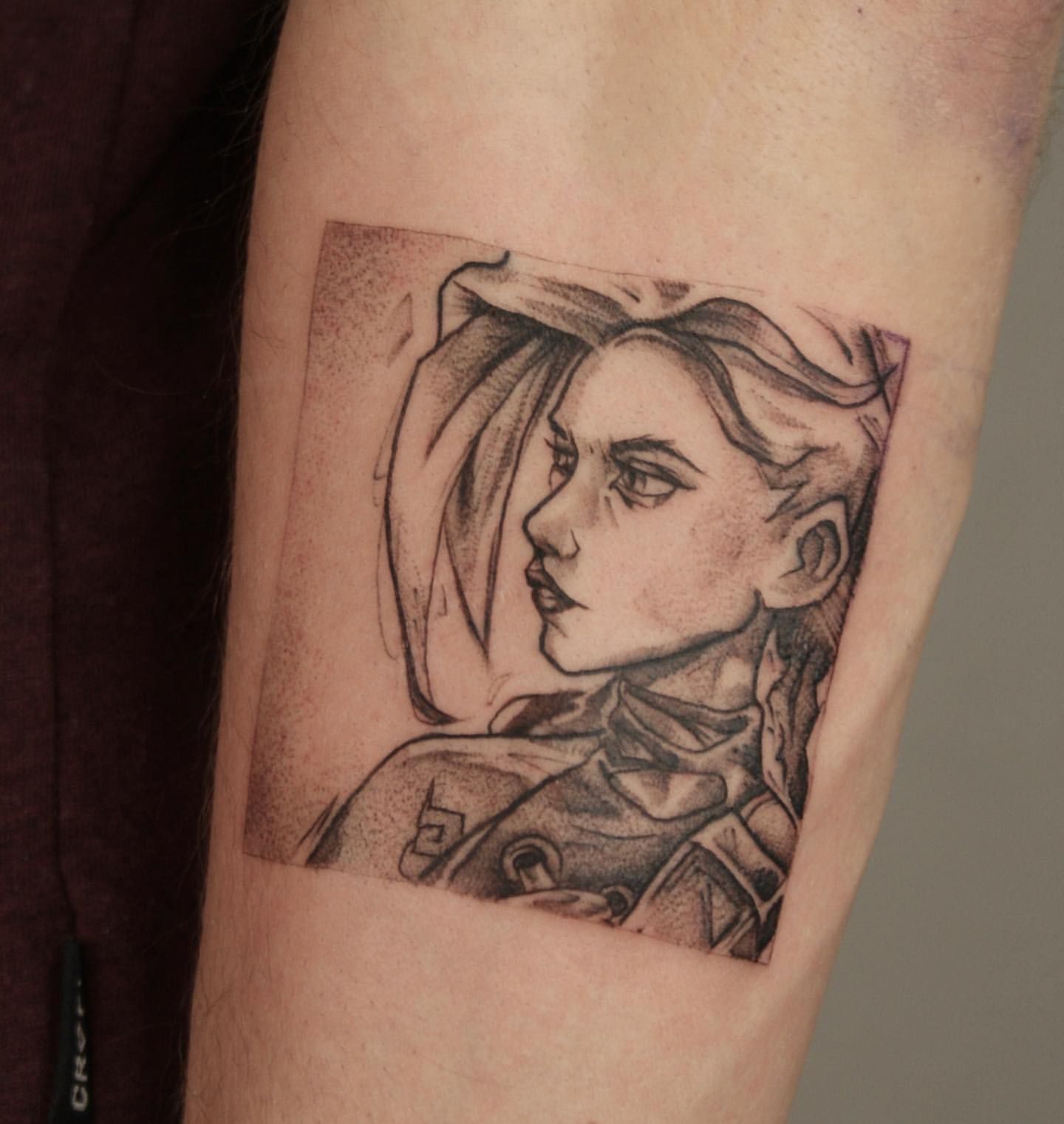 Jinx Arcane Tattoo by Liza Kruk at Silver Ghost Tattoo in Edmonton Alberta Canada