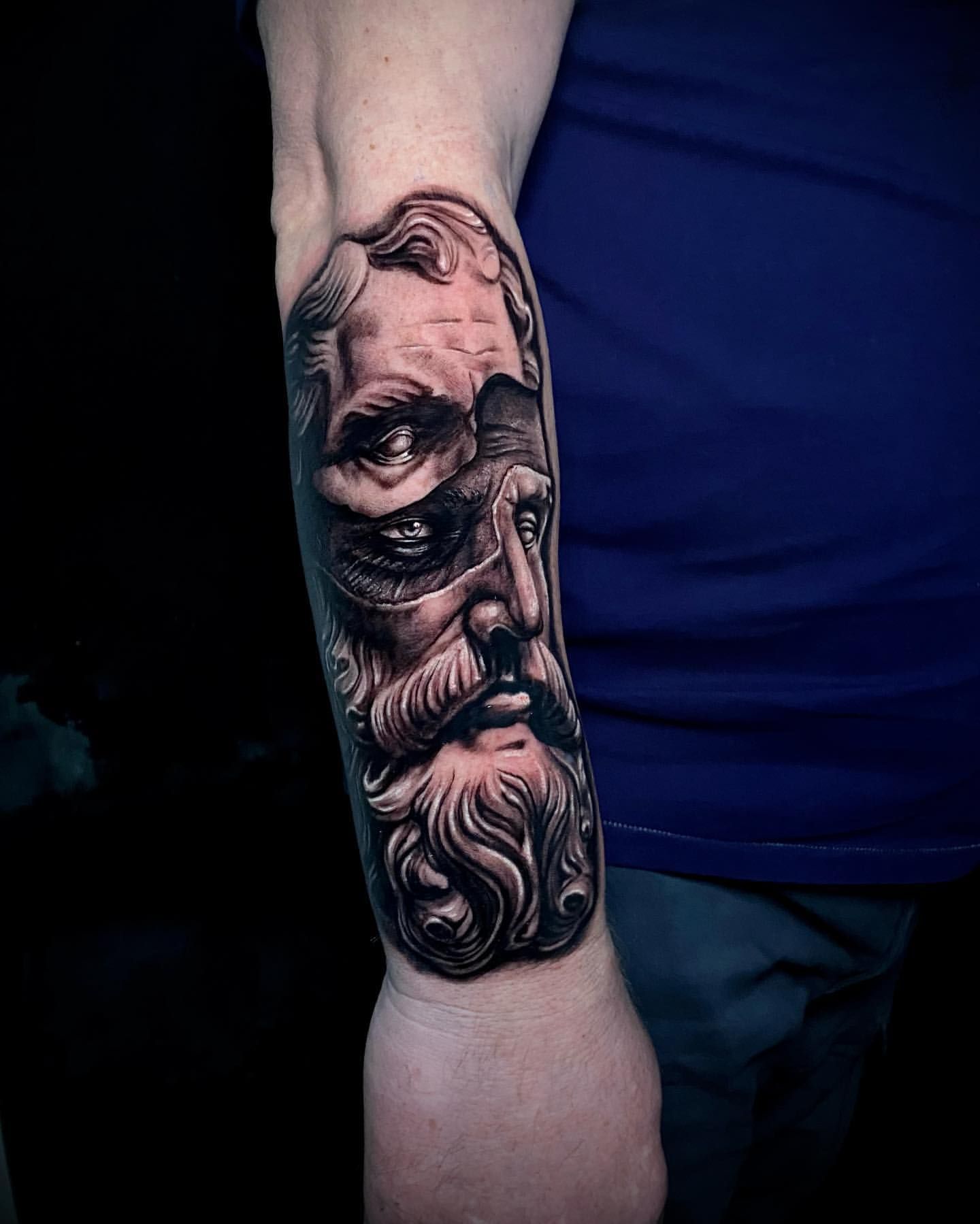 Zeus Tattoo by Jackson Sukhov at Black Gold Tattoo Co in Edmonton Alberta Canada