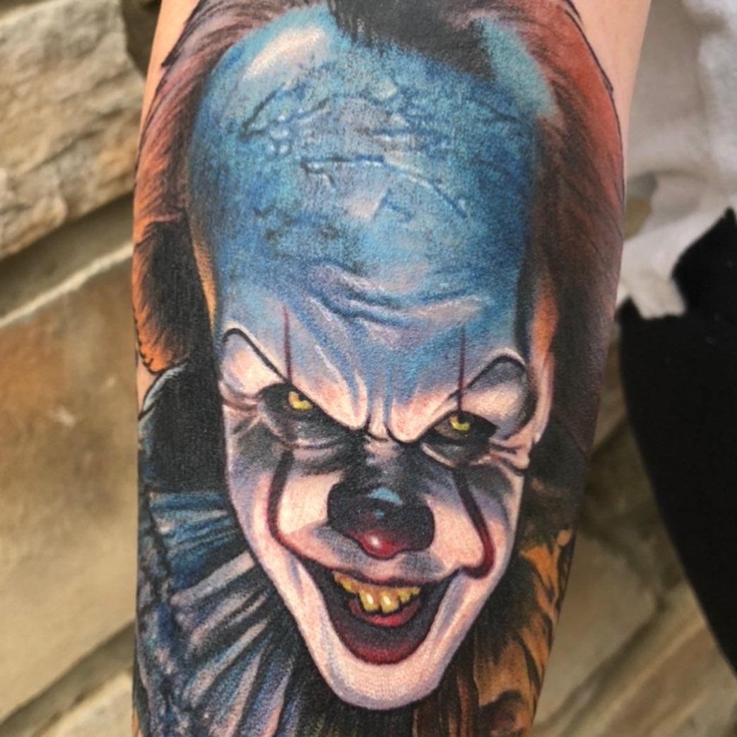 Pennywise Tattoo by Chris Labrenz at Black Gold Tattoo Co in Edmonton Alberta Canada