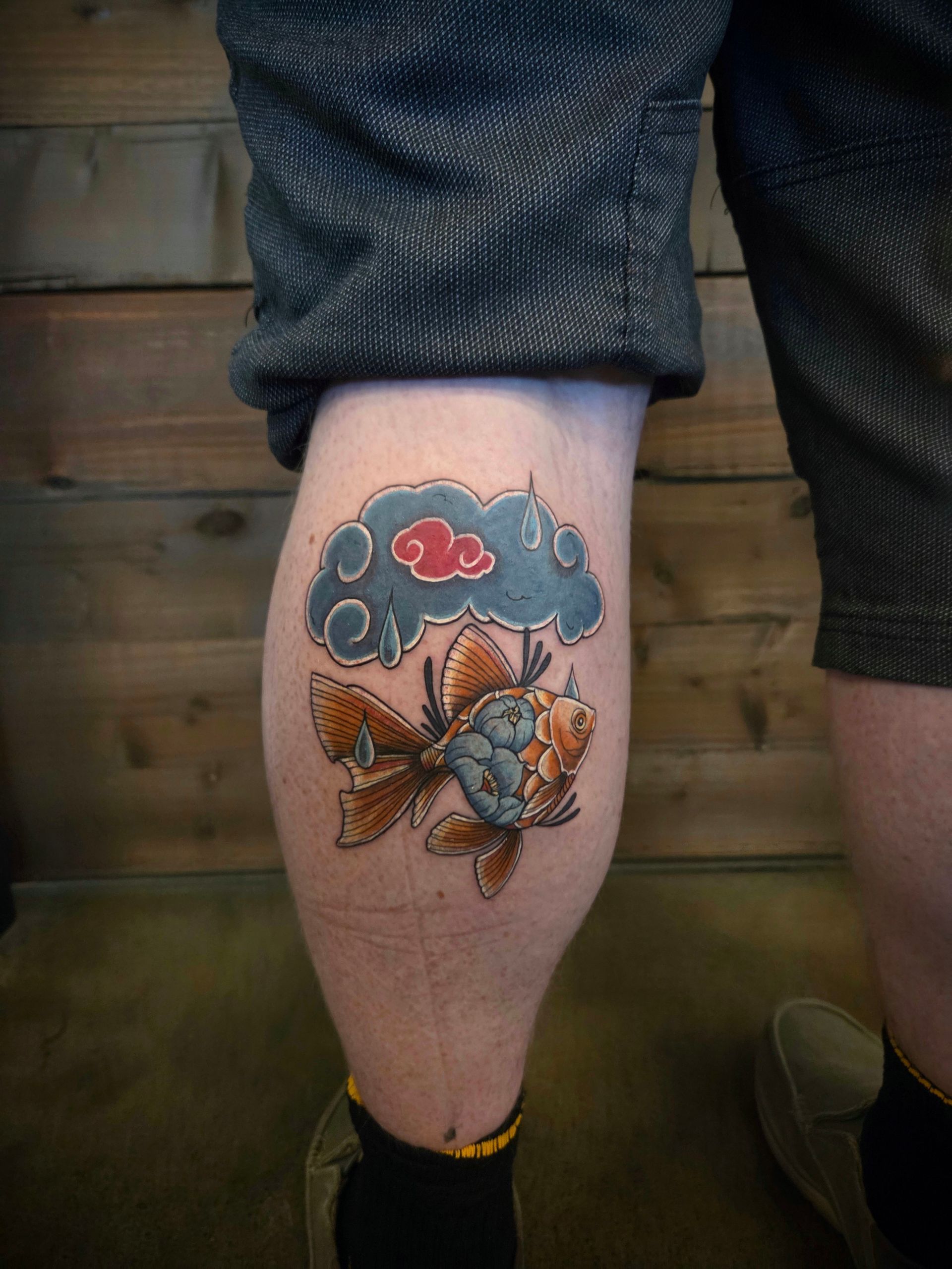 Goldfish Tattoo by Samantha Hnatiw at Crimson Empire Tattoo in Edmonton Alberta Canada