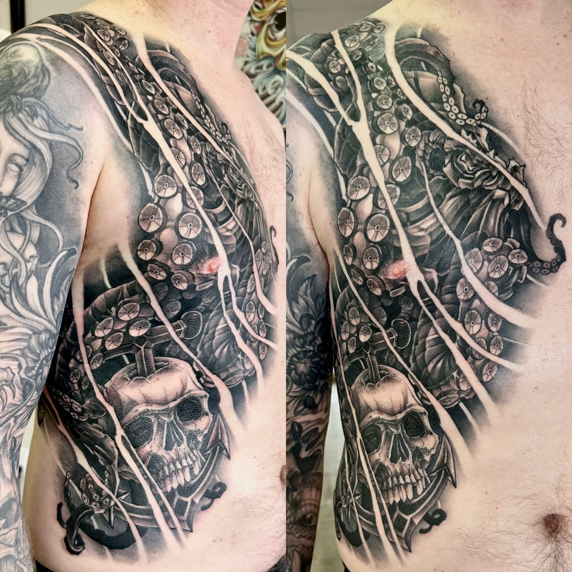 Kraken Tattoo by Brain Dangerfield at Black Gold Tattoo Co in Edmonton Alberta Canada