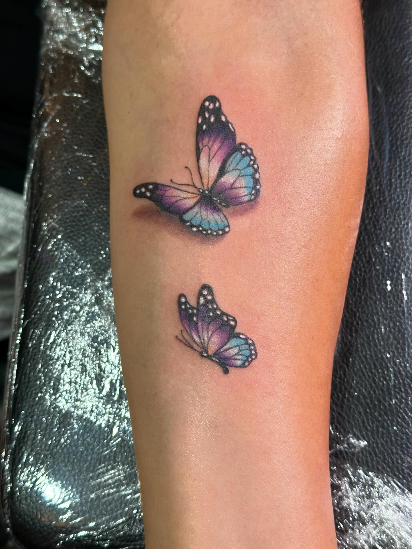 Butterflies Tattoo by Sly at Silver Ghost Tattoo in Edmonton Alberta Canada
