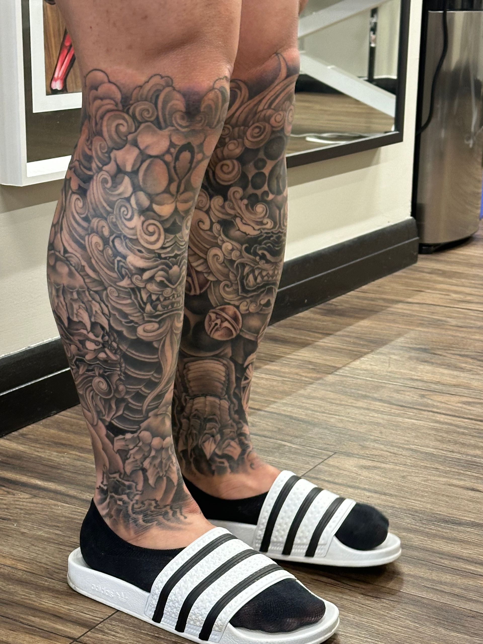 Fudog Tattoo by Brain Dangerfield at Black Gold Tattoo Co in Edmonton Alberta Canada