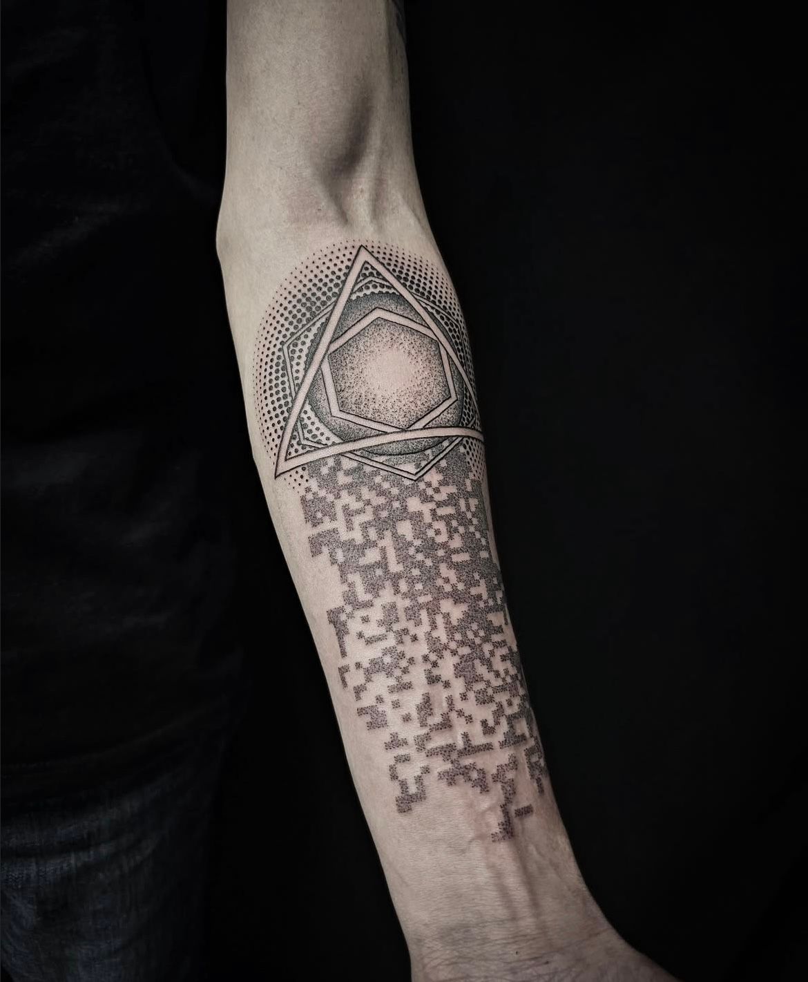 Geometric Dotwork Tattoo by Alex Arnautov at Black Gold Tattoo Co in Edmonton Alberta Canada