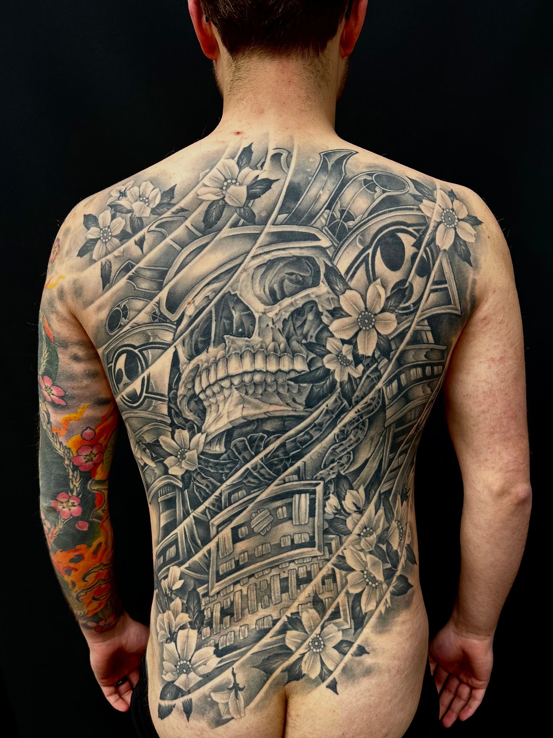Samurai Backpiece by Brain Dangerfield at Black Gold Tattoo Co in Edmonton Alberta Canada