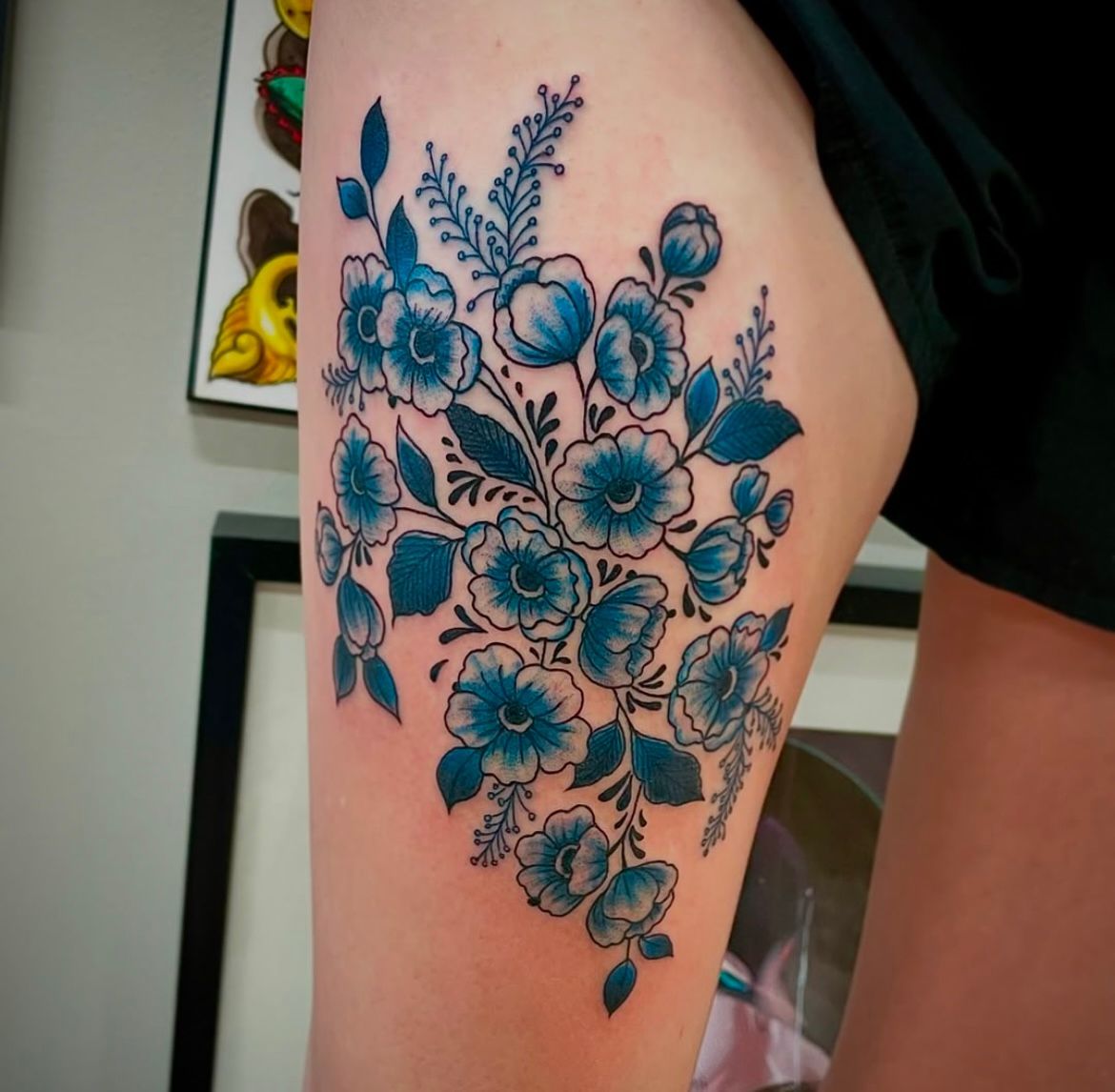 Floral Tattoo by Jess Alther at Black Gold Tattoo Co in Edmonton Alberta Canada