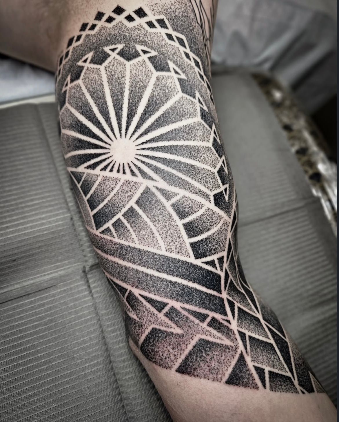 Geometric Dotwork Tattoo by Alex Arnautov at Black Gold Tattoo Co in Edmonton Alberta Canada
