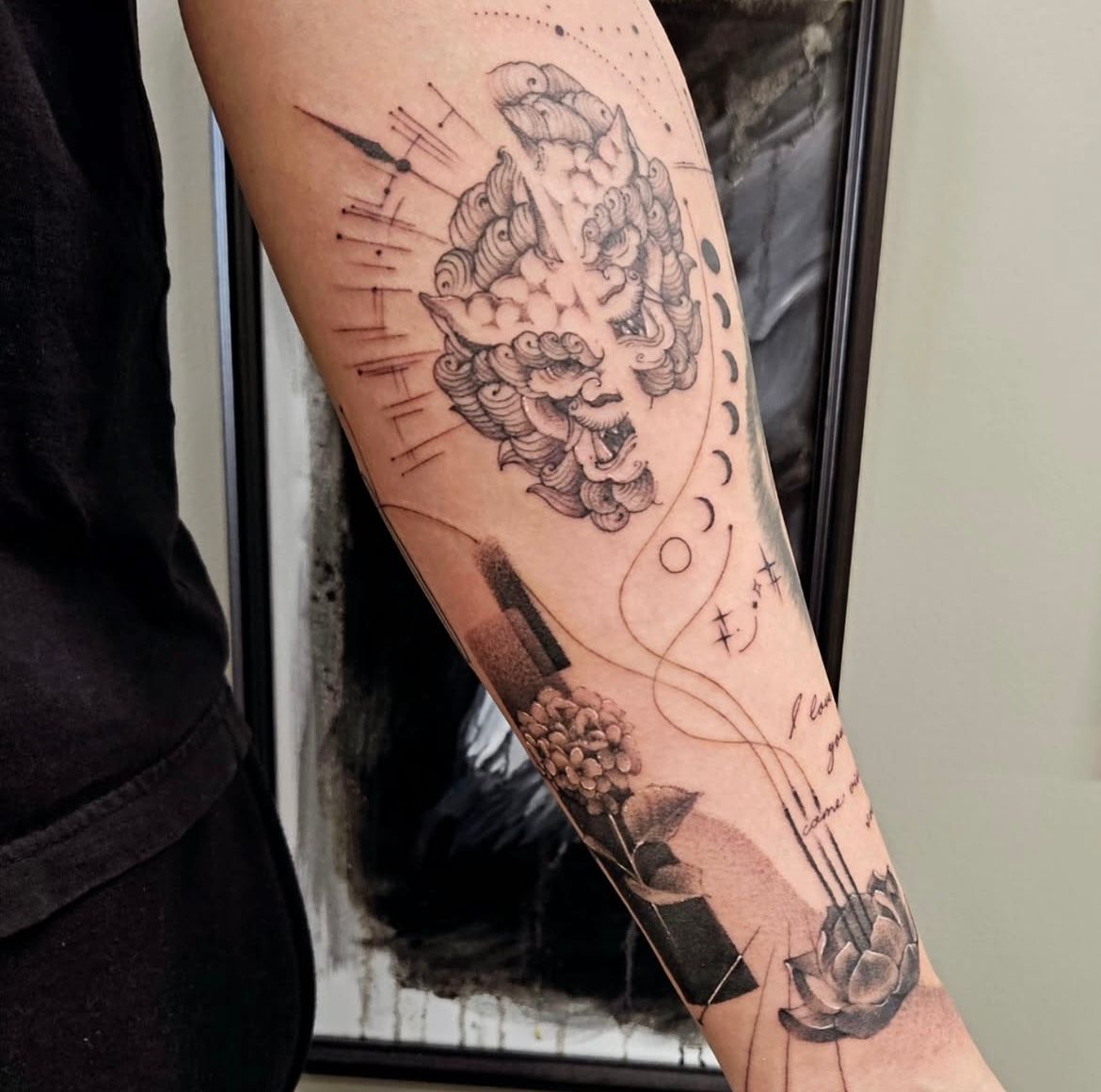 Fine Line Tattoo by Ian Wang at Black Gold Tattoo Co in Edmonton Alberta Canada