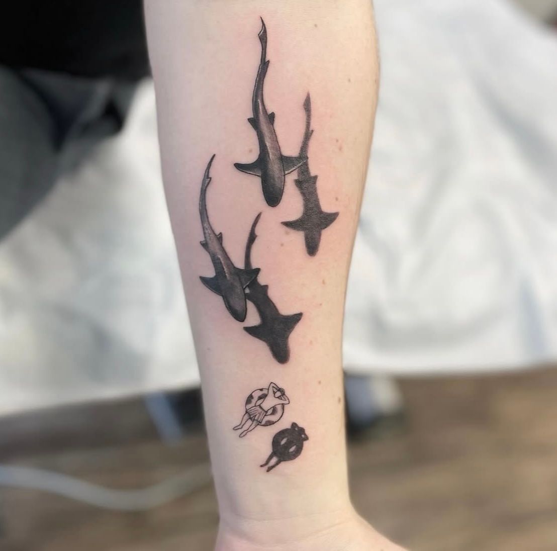 Shark Tattoo by Jess Alther at Black Gold Tattoo Co in Edmonton Alberta Canada