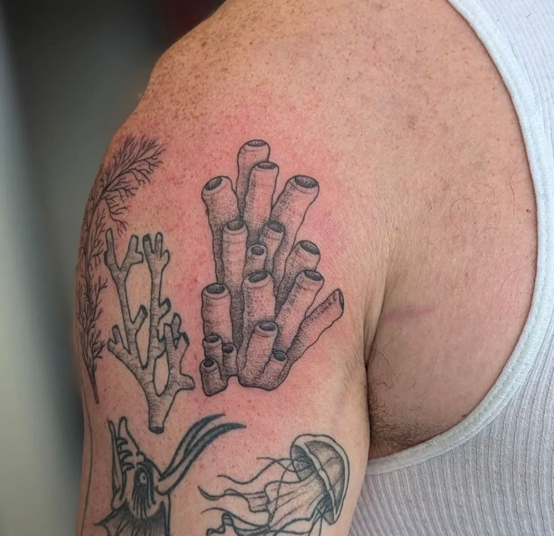 Coral Tattoo by Samantha Hnatiw at Crimson Empire Tattoo in Edmonton Alberta Canada