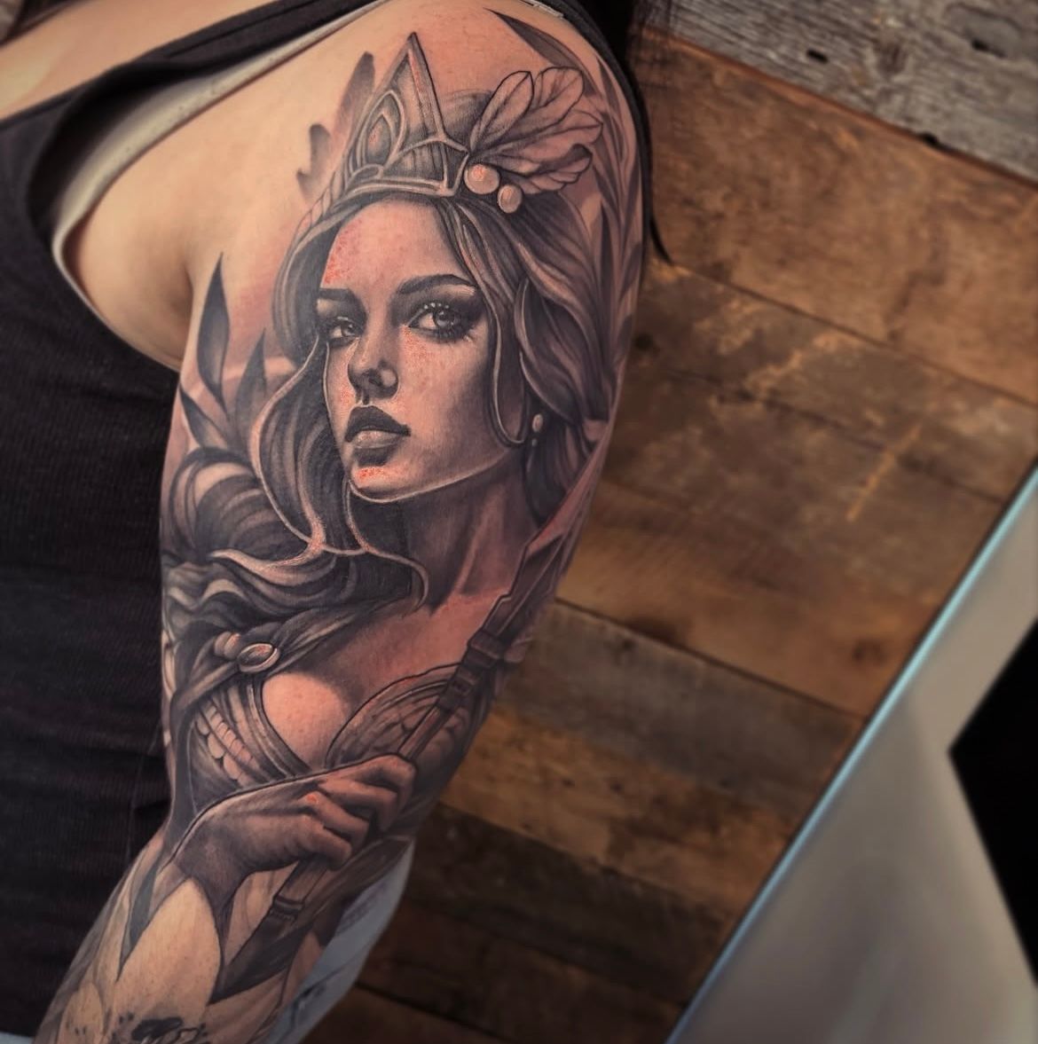 Valkyrie Tattoo by Sarah Michelle at Crimson Empire Tattoo in Edmonton Alberta Canada