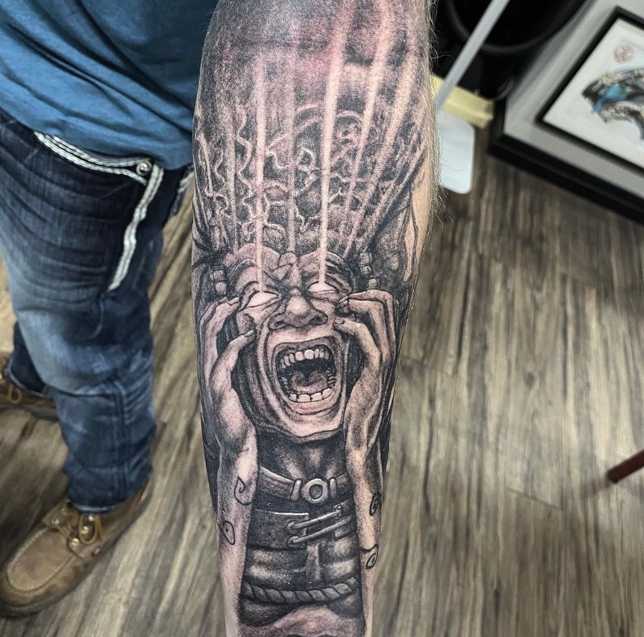 Magic The Gathering Card Art Tattoo by Steve Hayes at Black Gold Tattoo Co in Edmonton Alberta Canada