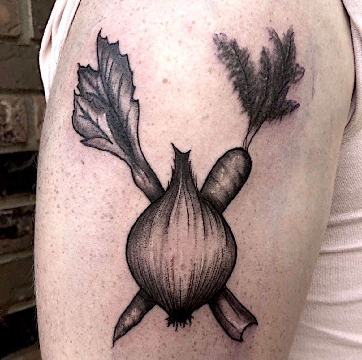 Vegetable Tattoo by Tony Honning at Silver Ghost Tattoo in Edmonton Alberta Canada