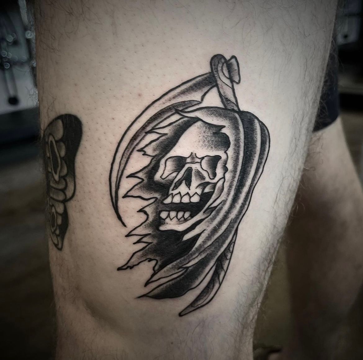 Grim Reaper Tattoo by Tony Honning at Silver Ghost Tattoo in Edmonton Alberta Canada