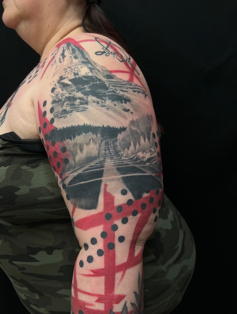 Trash Polks Sleeve by Trevor Pelletier at Black Gold Tattoo Co in Edmonton Alberta Canada