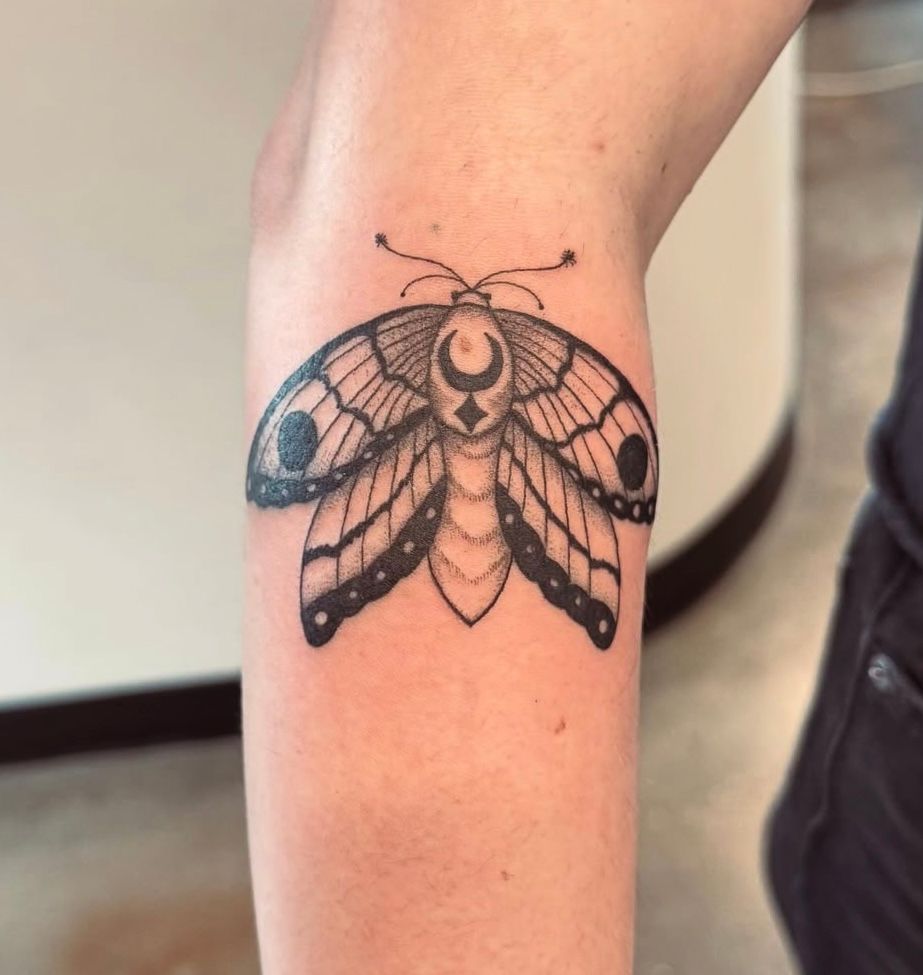 Moth Tattoo by Vinny Nguyen at Crimson Empire Tattoo in Edmonton Alberta Canada