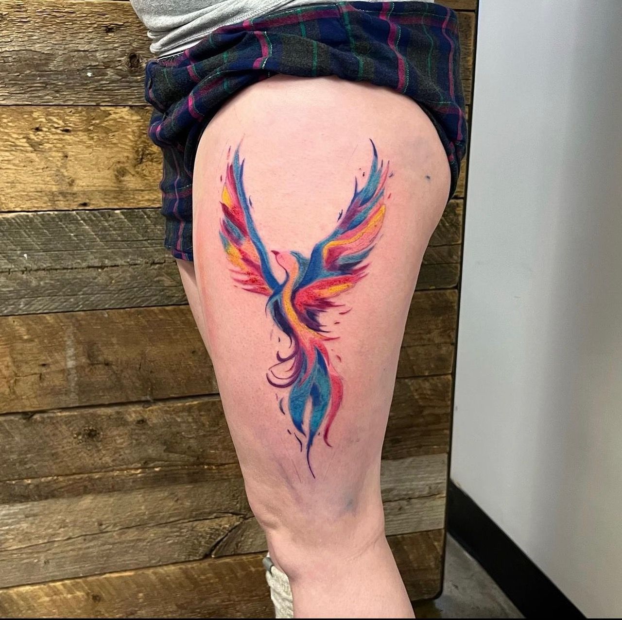 Watercolour Phoenix Tattoo by Vinny Nguyen at Crimson Empire Tattoo in Edmonton Alberta Canada