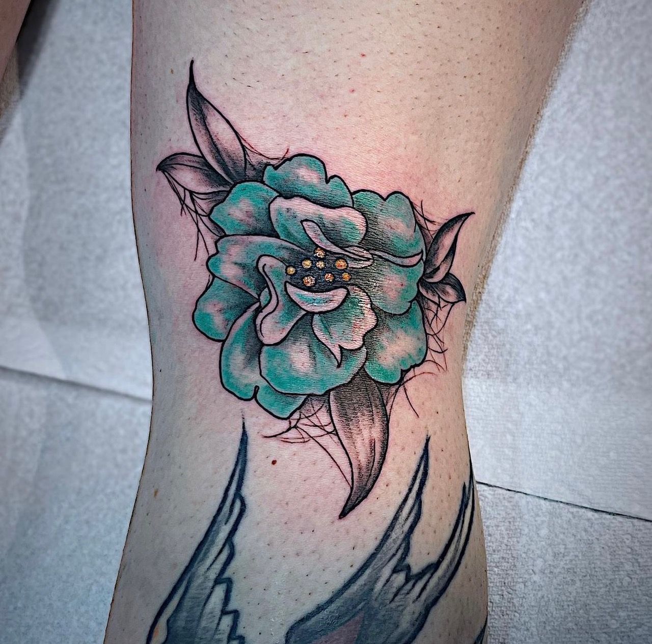 Floral Tattoo by Tony Honning at Silver Ghost Tattoo in Edmonton Alberta Canada