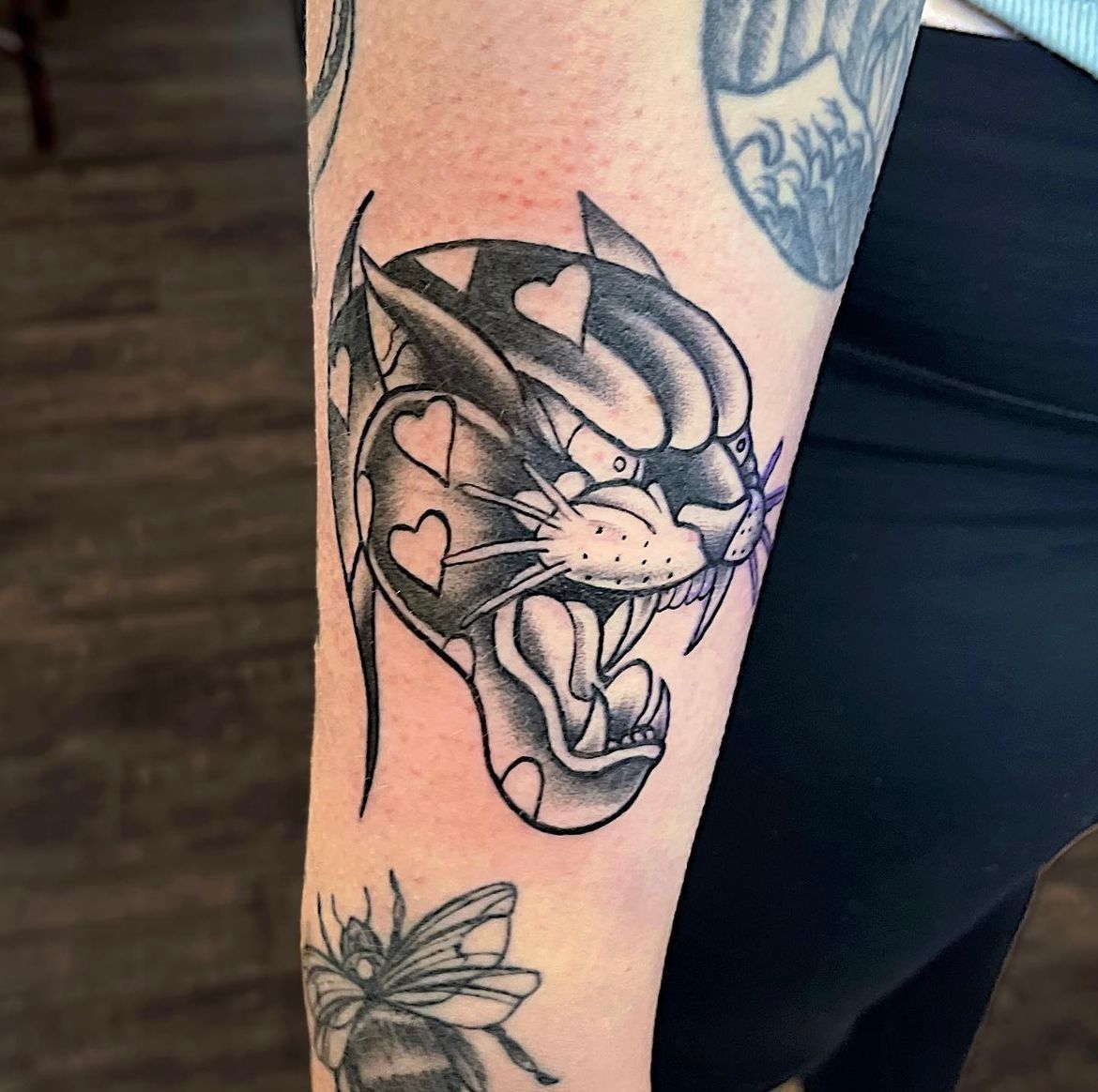 Panther Tattoo by Tony Honning at Silver Ghost Tattoo in Edmonton Alberta Canada