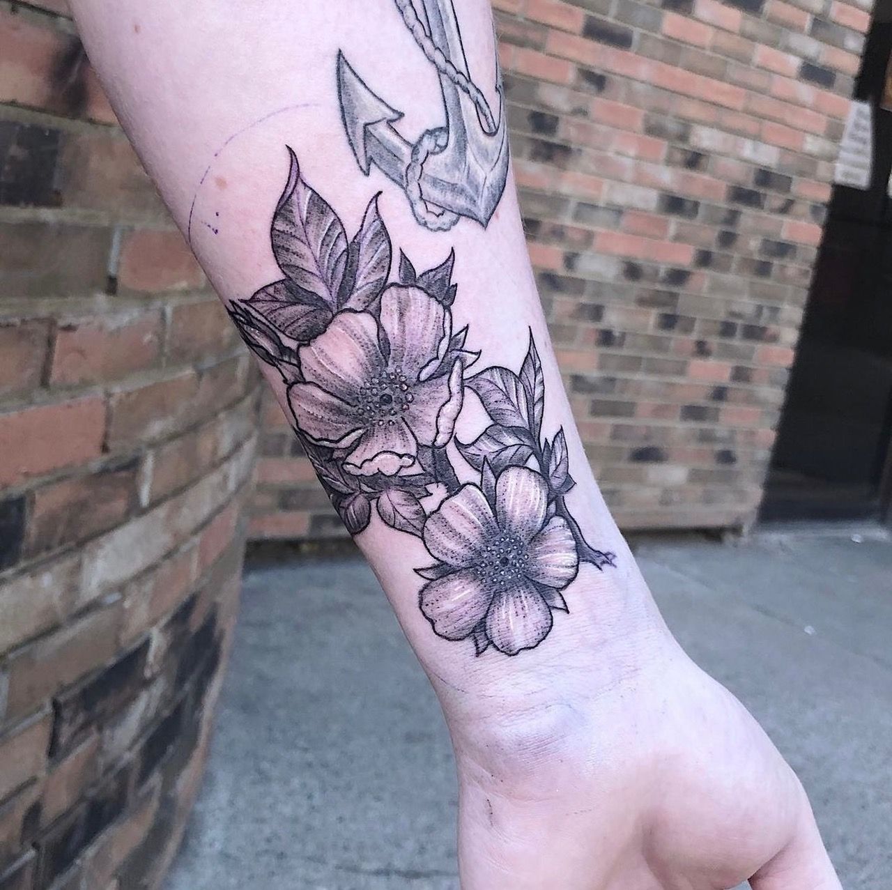Floral Tattoo by Tony Honning at Silver Ghost Tattoo in Edmonton Alberta Canada