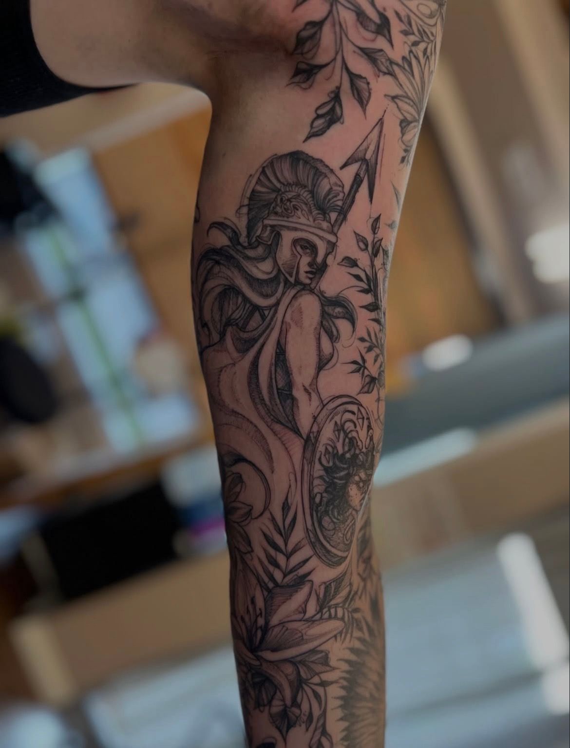 Warrior Tattoo by Adrienne Alexander at Silver Ghost Tattoo in Edmonton Alberta Canada