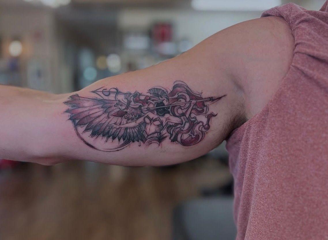 Warrior Tattoo by Adrienne Alexander at Silver Ghost Tattoo in Edmonton Alberta Canada