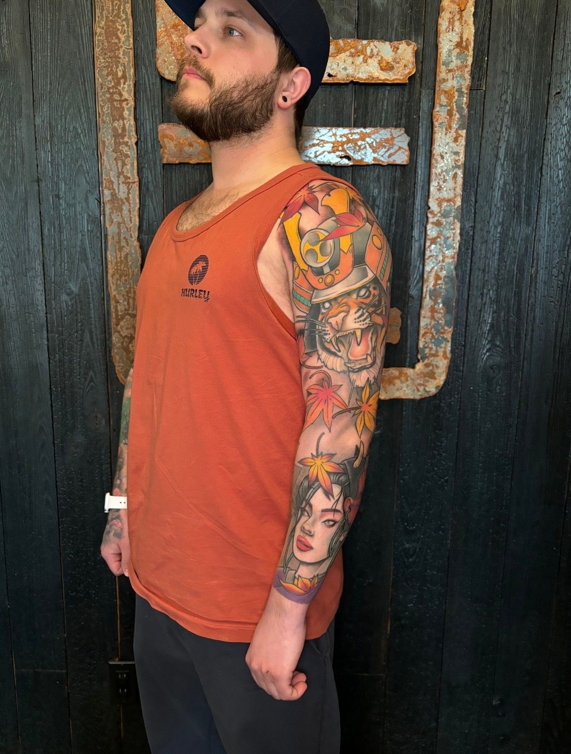 Tiger and Geisha Sleeve by Curt Semeniuk at Crimson Empire Tattoo in Edmonton Alberta Canada