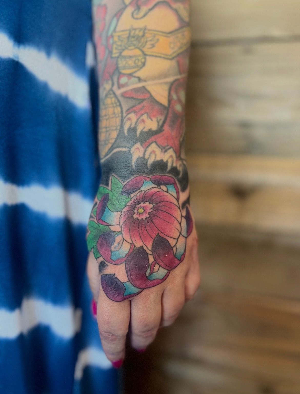 Chrysanthemum Tattoo by Curt Semeniuk at Crimson Empire Tattoo in Edmonton Alberta Canada