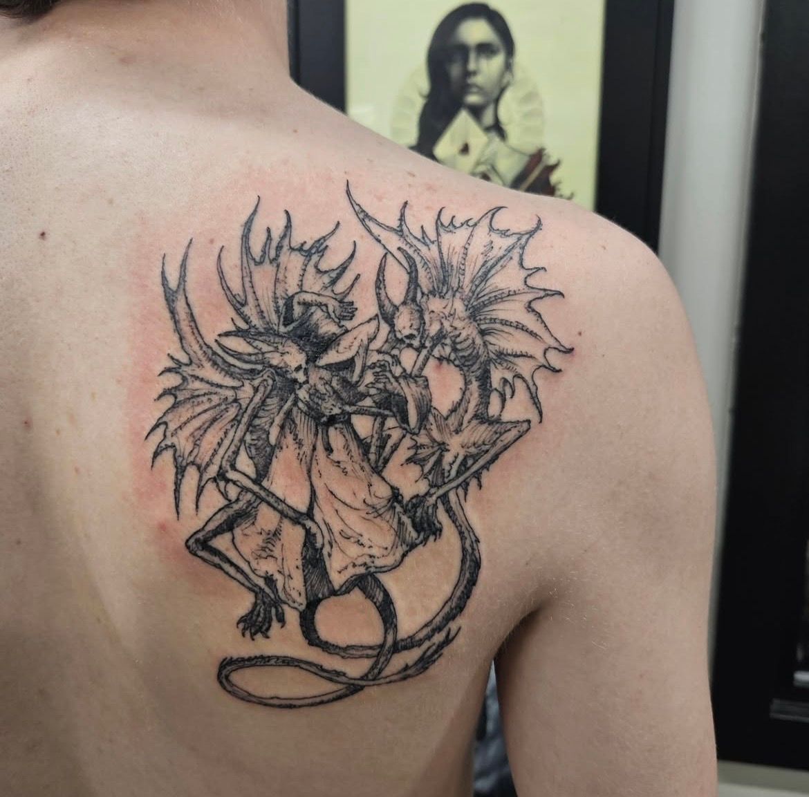 Demons Tattoo by Ian Wang at Black Gold Tattoo Co in Edmonton Alberta Canada