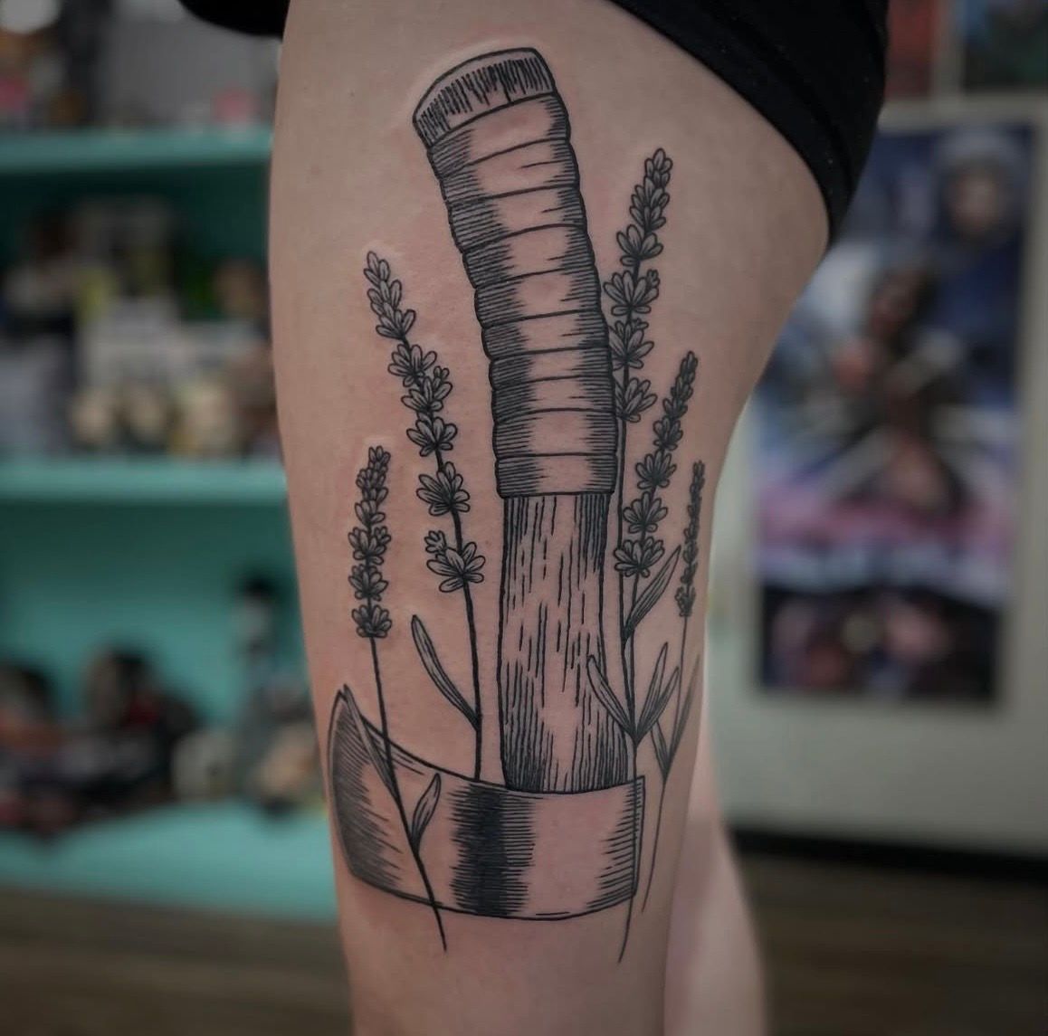 Hatchet Tattoo by Jess Alther at Black Gold Tattoo Co in Edmonton Alberta Canada