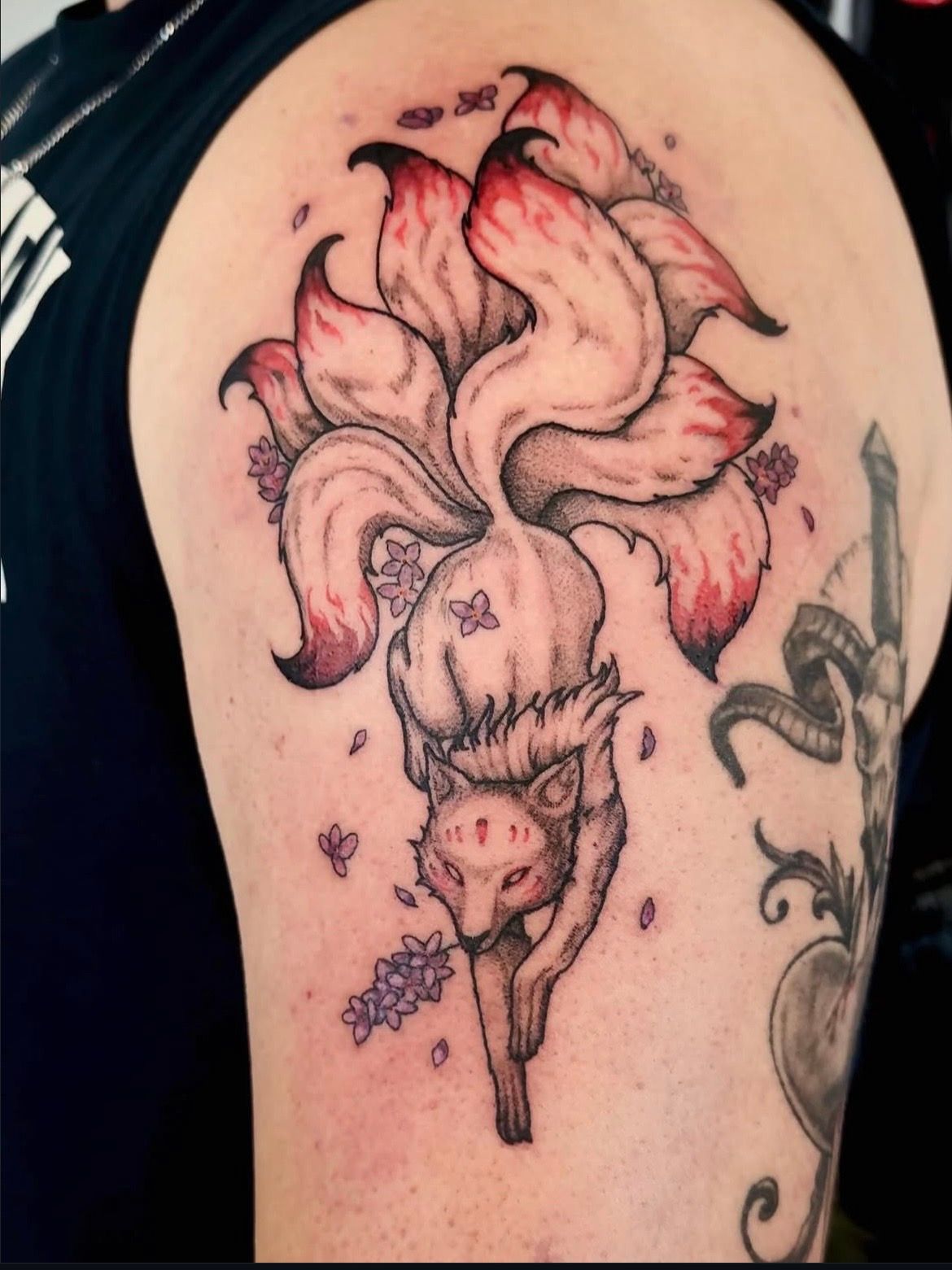 Kitsune Tattoo by Vinny Nguyen at Crimson Empire Tattoo in Edmonton Alberta Canada