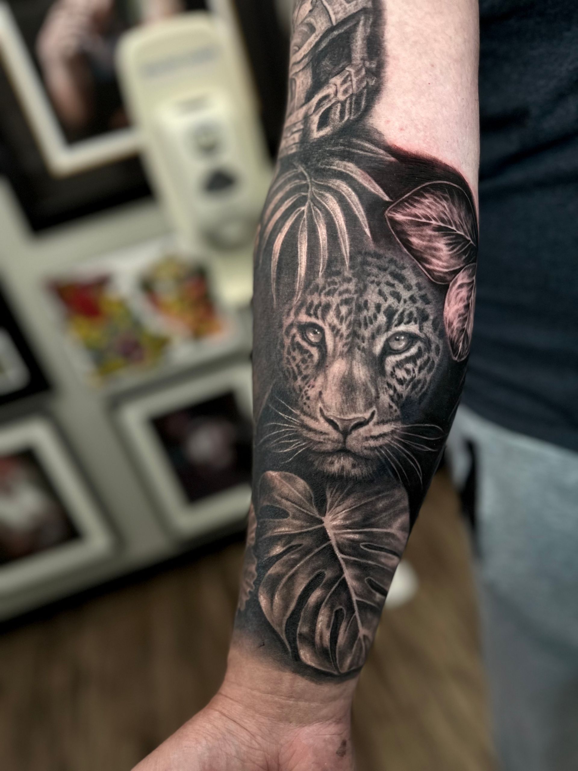 Jaguar Tattoo by Jackson Sukhov at Black Gold Tattoo Co in Edmonton Alberta Canada