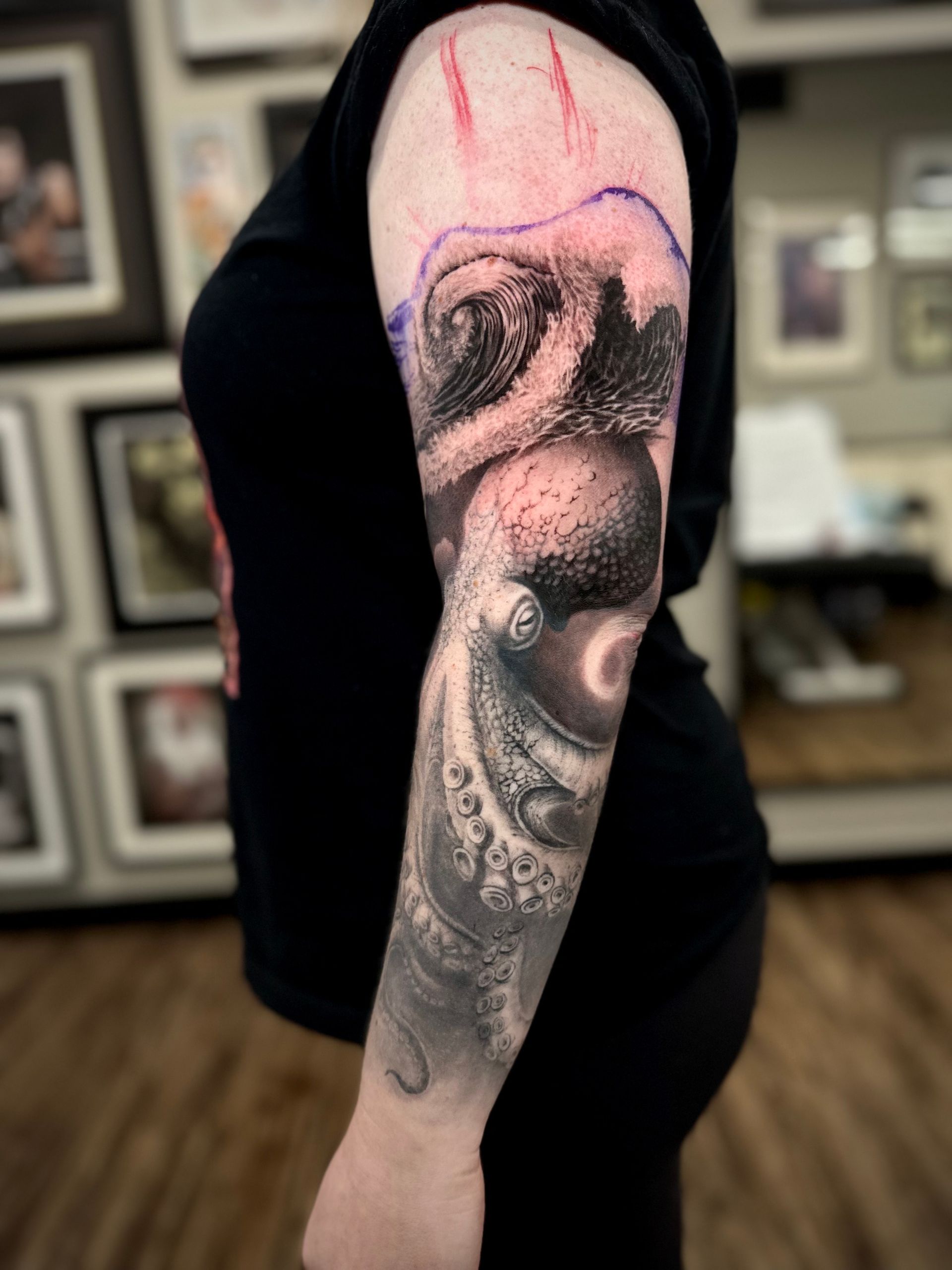 Octopus Tattoo by Jackson Sukhov at Black Gold Tattoo Co in Edmonton Alberta Canada