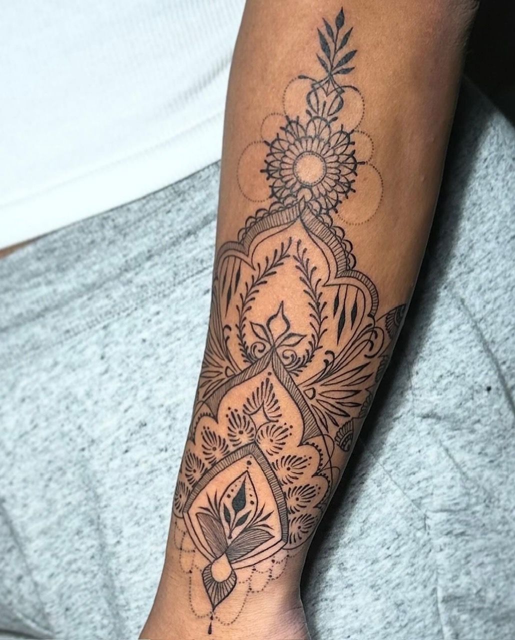 Henna Inspired Tattoo by Adrienne Alexander at Silver Ghost Tattoo in Edmonton Alberta Canada
