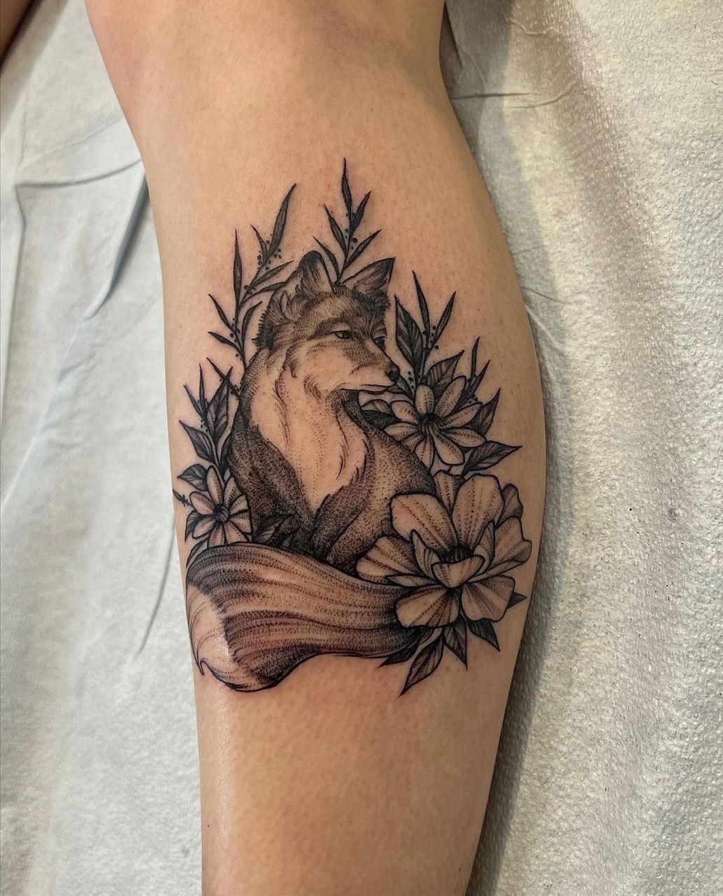 Fox Tattoo by Adrienne Alexander at Silver Ghost Tattoo in Edmonton Alberta Canada