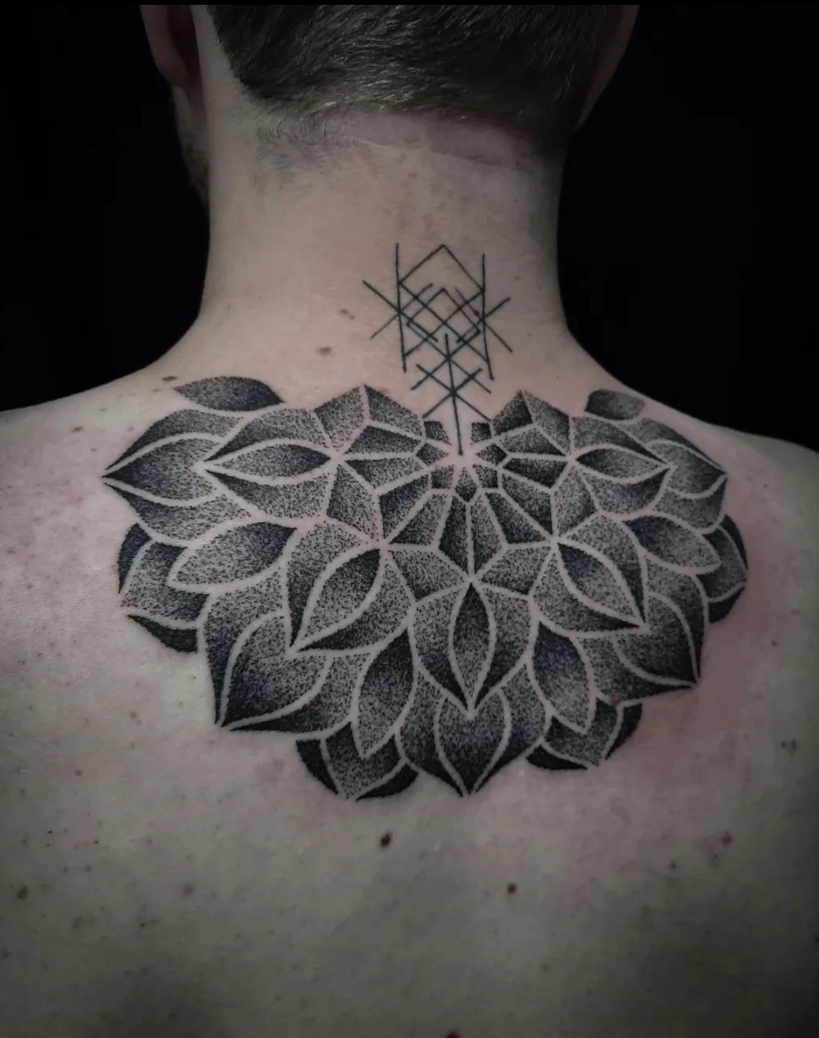 Dotwork Half Mandala Tattoo by Alex Arnautov at Black Gold Tattoo Co in Edmonton Alberta Canada