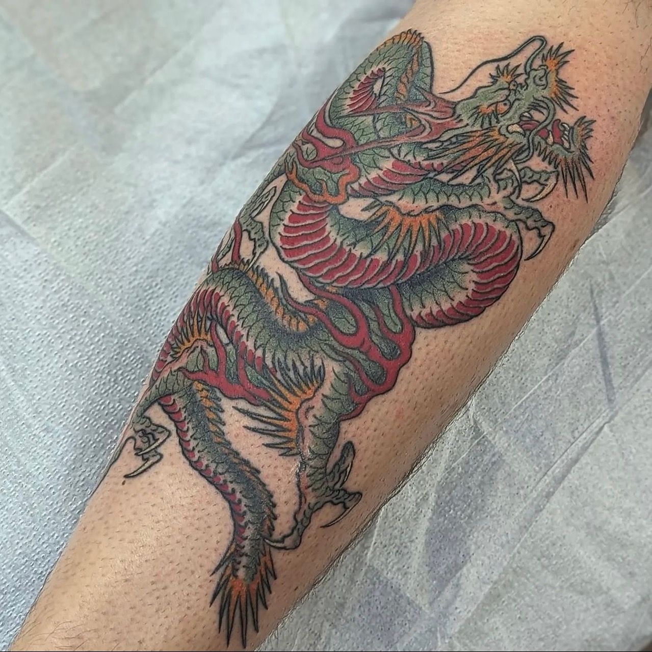 Irezumi Dragon Tattoo by Chris Benson at Silver Ghost Tattoo in Edmonton Alberta Canada